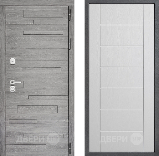 Входная металлическая Дверь Дверной континент ДК-10 ФЛ-Лайн Белое дерево в Лыткарино