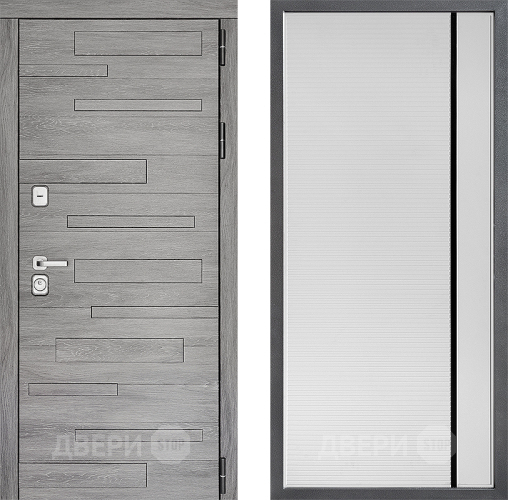 Входная металлическая Дверь Дверной континент ДК-10 ФЛ-757 Черное Стекло Софт милк в Лыткарино