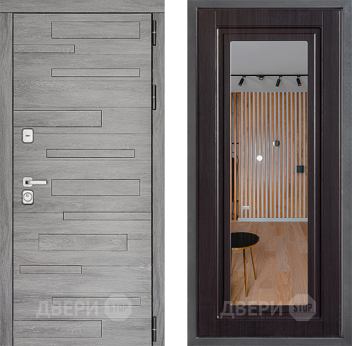 Входная металлическая Дверь Дверной континент ДК-10 ФЛЗ Зеркало Венге в Лыткарино