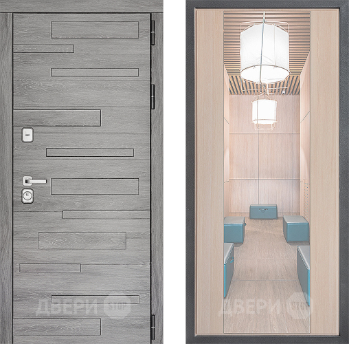 Входная металлическая Дверь Дверной континент ДК-10 ФЛЗ-1 Зеркало Капучино в Лыткарино