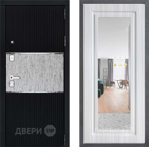 Входная металлическая Дверь Дверной континент ДК-13 ФЛЗ Зеркало Сандал белый в Лыткарино