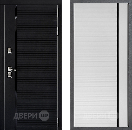 Входная металлическая Дверь Дверной континент ДК-1 ФЛ-757 Черное Стекло Софт милк в Лыткарино