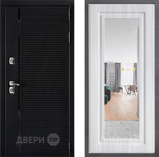 Входная металлическая Дверь Дверной континент ДК-1 ФЛЗ Зеркало Сандал белый в Лыткарино