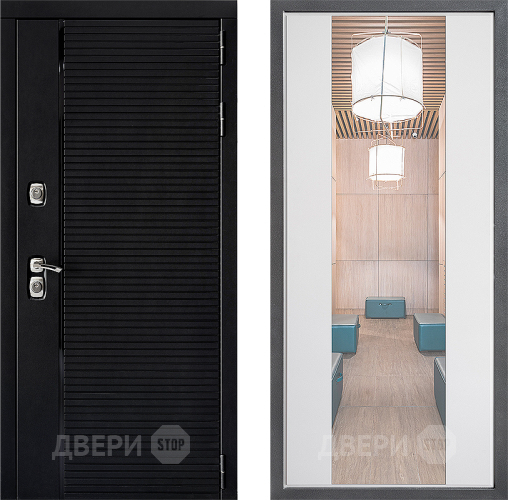 Входная металлическая Дверь Дверной континент ДК-1 ФЛЗ-1 Зеркало Белый софт в Лыткарино