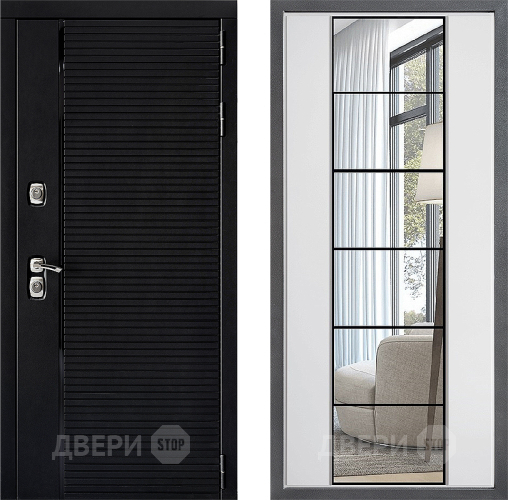 Входная металлическая Дверь Дверной континент ДК-1 ФЛЗ-2 Зеркало Белый софт в Лыткарино