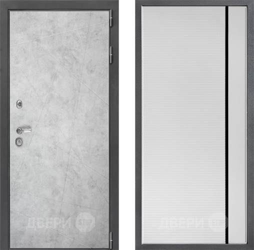 Входная металлическая Дверь Дверной континент ДК-3/743 ФЛ-757 Черное Стекло Софт милк в Лыткарино