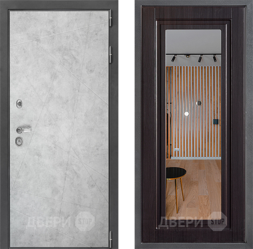 Входная металлическая Дверь Дверной континент ДК-3/743 ФЛЗ Зеркало Венге в Лыткарино