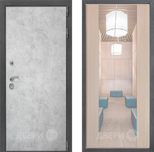 Входная металлическая Дверь Дверной континент ДК-3/743 ФЛЗ-1 Зеркало Капучино в Лыткарино