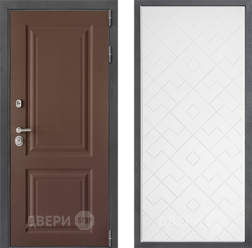 Входная металлическая Дверь Дверной континент ДК-3/729 ФЛ-Тиффани Белый софт в Лыткарино