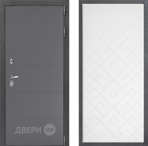 Входная металлическая Дверь Дверной континент ДК-3/649 ФЛ-Тиффани Белый софт в Лыткарино