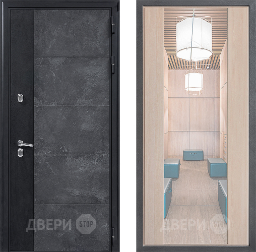 Входная металлическая Дверь Дверной континент ДК-15 Бетон ТЕРМО ФЛЗ-1 Зеркало Капучино в Лыткарино