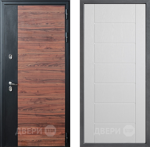 Входная металлическая Дверь Дверной континент ДК-15 Красное Дерево ТЕРМО ФЛ-Лайн Белое дерево в Лыткарино