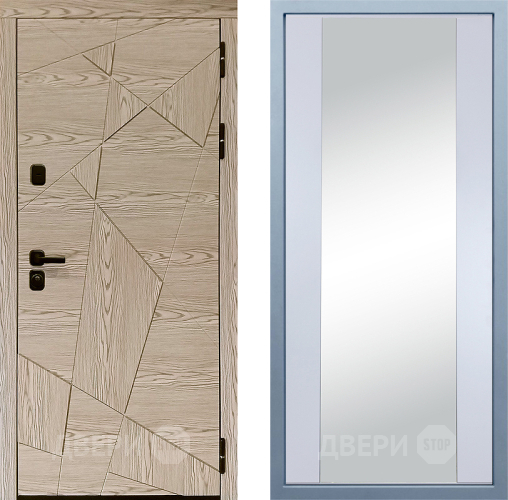 Входная металлическая Дверь Дива МД-97/1 Д-15 Зеркало Белый в Лыткарино