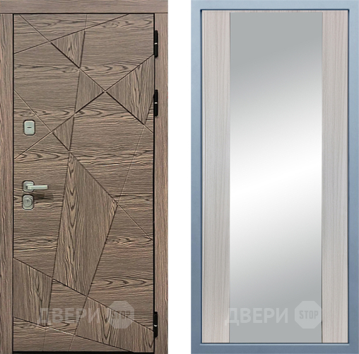 Входная металлическая Дверь Дива МД-97/2 Д-15 Зеркало Сандал белый в Лыткарино