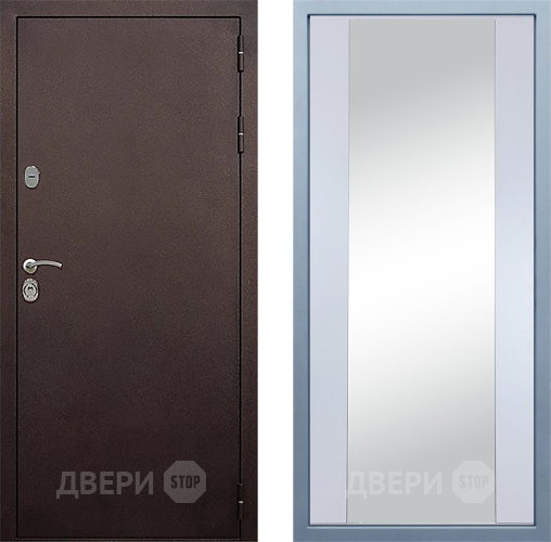 Входная металлическая Дверь Дива МД-40 Медь Д-15 Зеркало Белый в Лыткарино