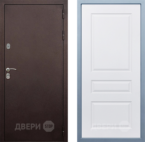 Входная металлическая Дверь Дива МД-40 Медь Д-13 Белый в Лыткарино