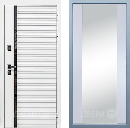 Входная металлическая Дверь Дива МХ-45 Белая STR Д-15 Зеркало Белый в Лыткарино