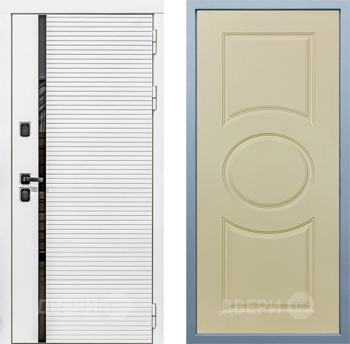 Входная металлическая Дверь Дива МХ-45 Белая STR Д-8 Шампань в Лыткарино