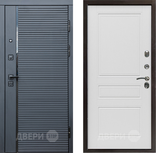 Входная металлическая Дверь Престиж Черная Линия Классика Лиственница белая в Лыткарино