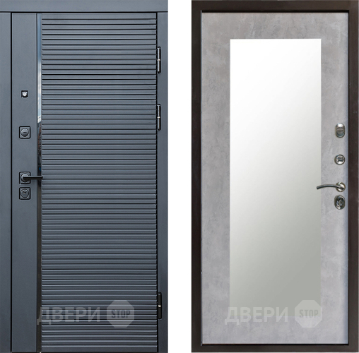 Дверь Престиж Черная Линия Зеркло Пастораль Бетон светлый в Лыткарино