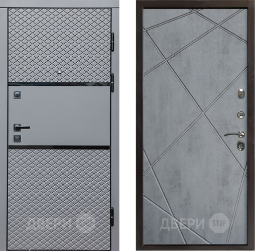 Входная металлическая Дверь Престиж Ромб Лучи Бетон темный в Лыткарино
