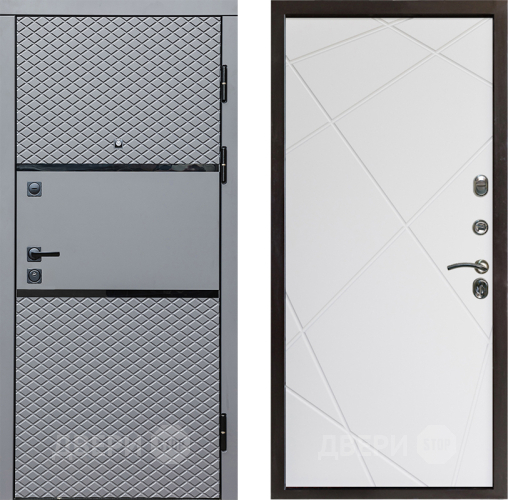 Входная металлическая Дверь Престиж Ромб Лучи Бетон белый в Лыткарино