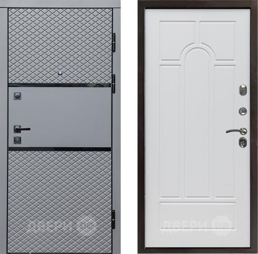 Входная металлическая Дверь Престиж Ромб Арка Белое дерево в Лыткарино