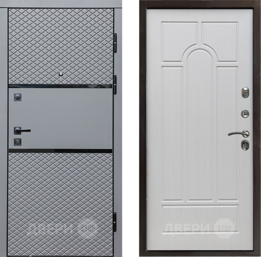 Входная металлическая Дверь Престиж Ромб Арка Лиственница белая в Лыткарино