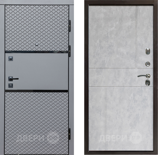 Входная металлическая Дверь Престиж Ромб Горизонт Бетон светлый в Лыткарино
