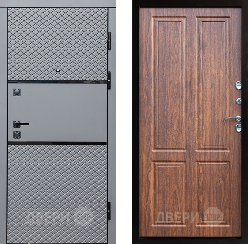 Входная металлическая Дверь Престиж Ромб Премиум Орех светлый в Лыткарино