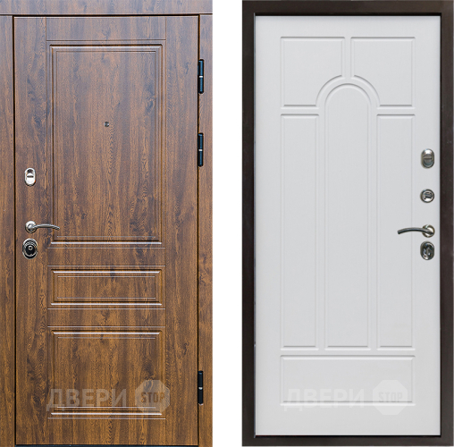 Входная металлическая Дверь Престиж Классика Дуб Арка Белое дерево в Лыткарино