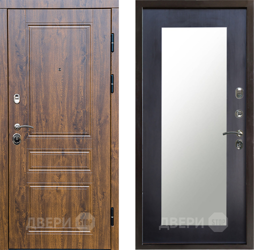 Входная металлическая Дверь Престиж Классика Дуб Зеркло Пастораль Венге в Лыткарино