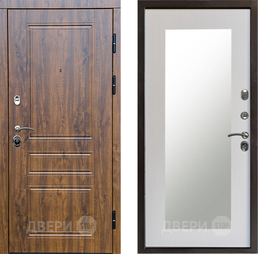 Входная металлическая Дверь Престиж Классика Дуб Зеркло Пастораль Лиственница белая в Лыткарино