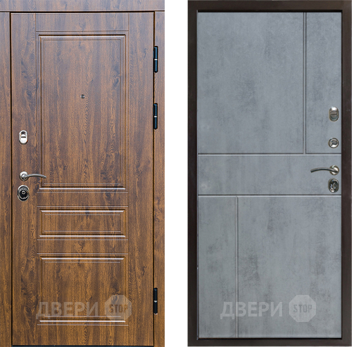 Входная металлическая Дверь Престиж Классика Дуб Горизонт Бетон темный в Лыткарино