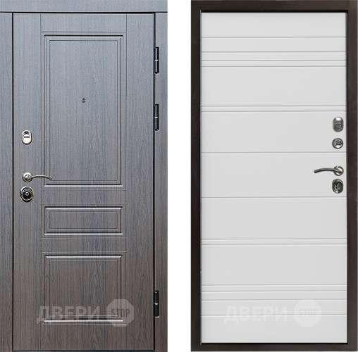 Входная металлическая Дверь Престиж Классика Венге Line Белый в Лыткарино