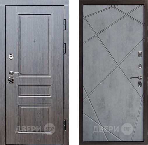 Входная металлическая Дверь Престиж Классика Венге Лучи Бетон темный в Лыткарино