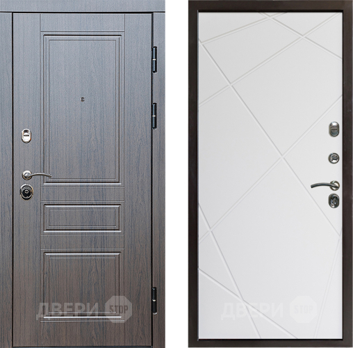 Входная металлическая Дверь Престиж Классика Венге Лучи Бетон белый в Лыткарино