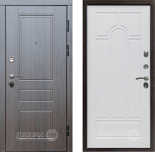 Входная металлическая Дверь Престиж Классика Венге Арка Белое дерево в Лыткарино