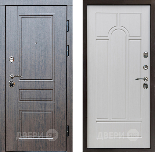 Входная металлическая Дверь Престиж Классика Венге Арка Лиственница белая в Лыткарино