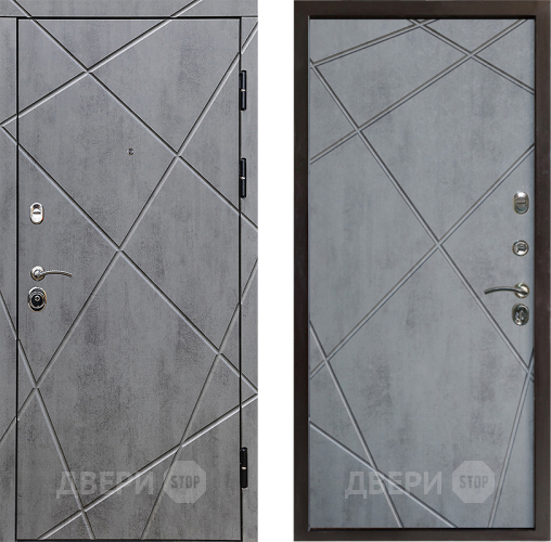 Входная металлическая Дверь Престиж Лучи Лучи Бетон темный в Лыткарино