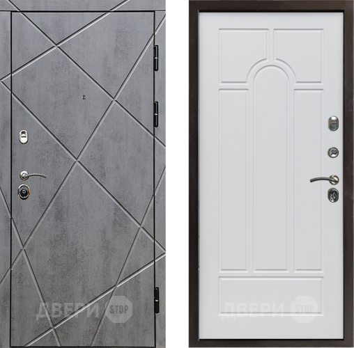 Входная металлическая Дверь Престиж Лучи Арка Белое дерево в Лыткарино