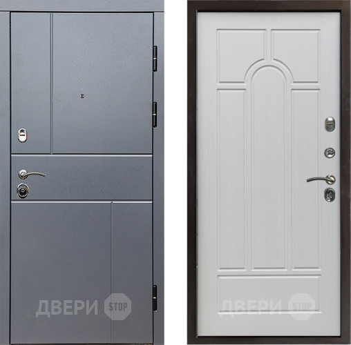 Входная металлическая Дверь Престиж Горизонт Грэй Арка Лиственница белая в Лыткарино