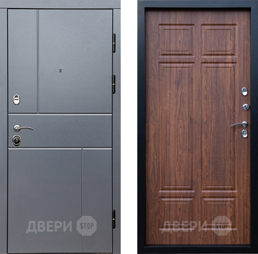 Входная металлическая Дверь Престиж Горизонт Грэй Премиум Орех темный в Лыткарино