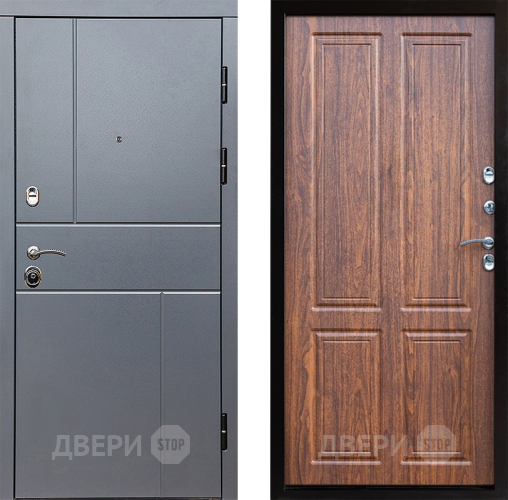Входная металлическая Дверь Престиж Горизонт Грэй Премиум Орех светлый в Лыткарино