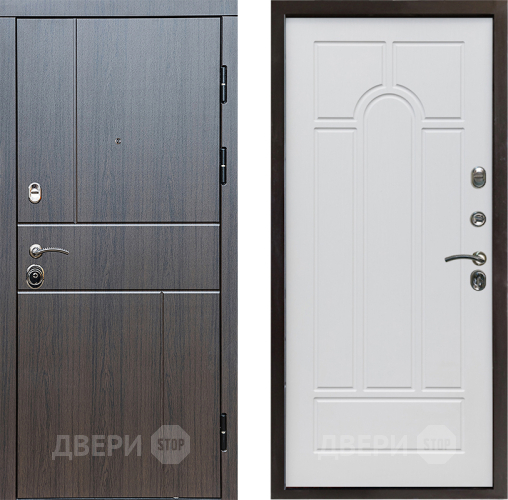 Входная металлическая Дверь Престиж Горизонт Венге Арка Белое дерево в Лыткарино