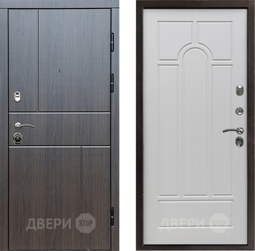 Входная металлическая Дверь Престиж Горизонт Венге Арка Лиственница белая в Лыткарино