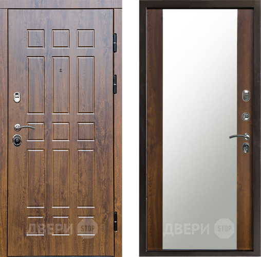 Входная металлическая Дверь Престиж Стандарт Зеркало Дуб в Лыткарино