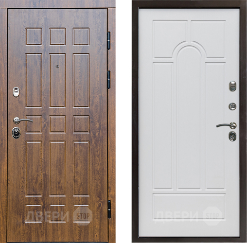 Входная металлическая Дверь Престиж Стандарт Арка Белое дерево в Лыткарино