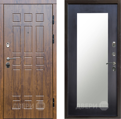 Входная металлическая Дверь Престиж Стандарт Зеркло Пастораль Венге в Лыткарино