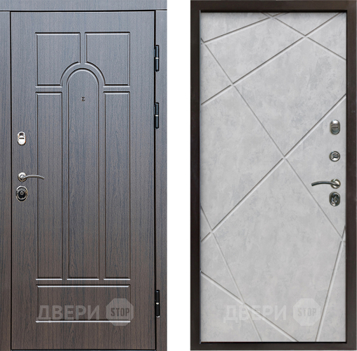 Входная металлическая Дверь Престиж Арка Лучи Бетон светлый в Лыткарино